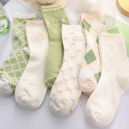 Wholesale Women's Spring and Autumn Cotton Cute Mid-calf Socks