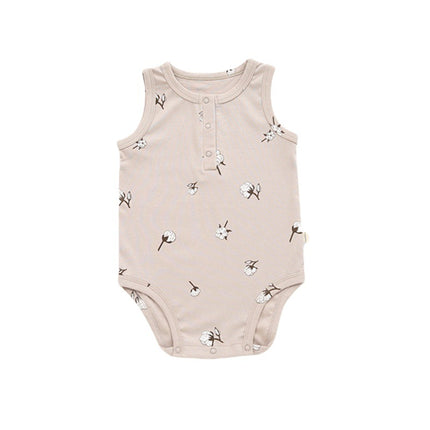 Newborn Summer Sleeveless Siamese Bodysuit Infant Cotton Triangle Romper