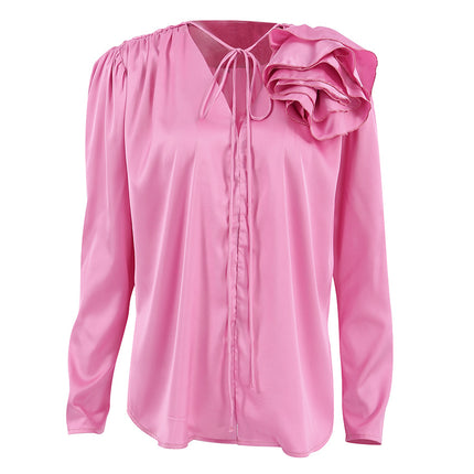 Wholesale Ladies Spring Detachable Collar Long Sleeve Blouse