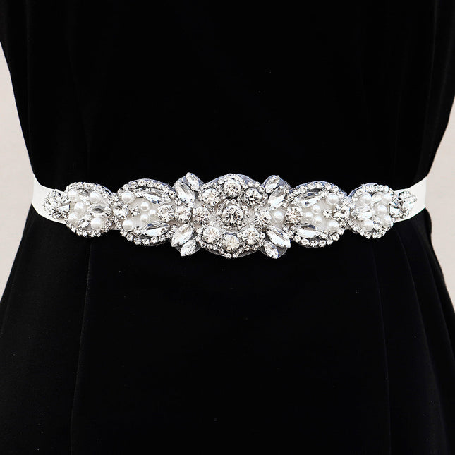 Bride Jewelry Wedding Dress Pearl Belt High-End Rhinestone Girdle