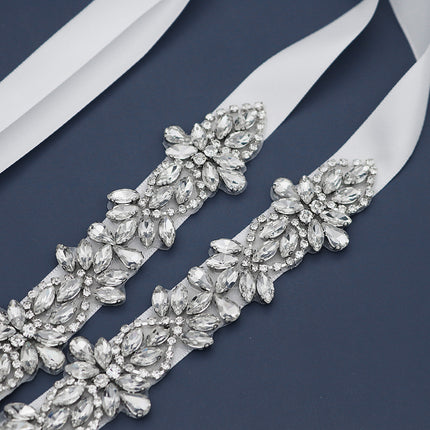 Bridal Wedding Dress Accessories Luxurious Rhinestone Patched Belt