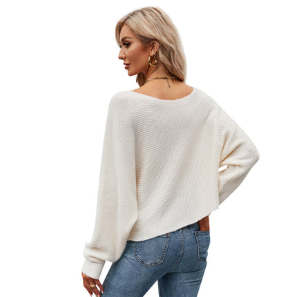 Wholesale Women's Fall Winter Sexy Off-Shoulder Dolman Sleeve Sweater