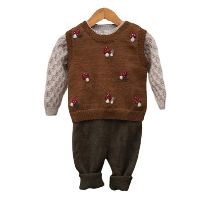 Wholesale Baby Spring  Autumn Hand Embroidered Bottoming Sweater Vest