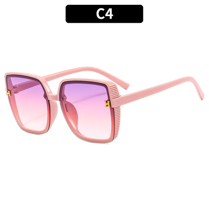 Women's Travel Sun Protection Trend Large Frame Square Fashion Concave Shape Sunglasses 