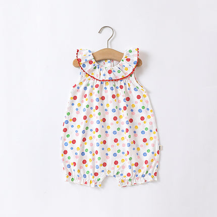 Infants Summer Floral Bodysuit Baby Cotton Thin Sleeveless Romper