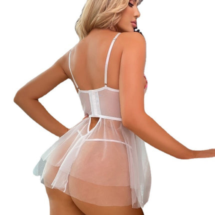 Wholesale Women's Spring Sexy Lingerie Suspender See-through Suit