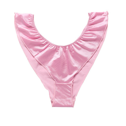 Wholesale Ladies Stretch Satin Underwear Low Waist Cotton Crotch Breathable Quick Dry Briefs