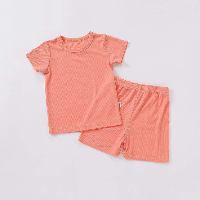 Wholesale Infant Baby Summer Modal Short Sleeve High Waist Pajamas Set