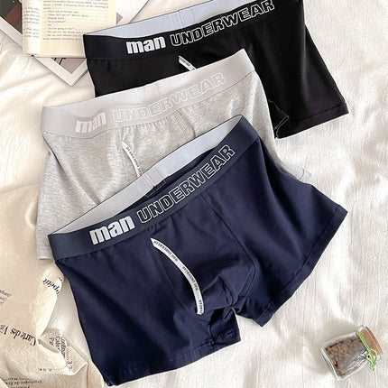 Men's Pure Cotton Breathable Mid-rise Sporty and Cute Boxer Briefs