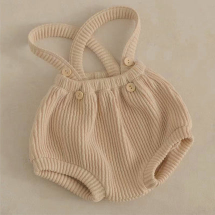 Wholesale Infants Baby Spring Knitted High Waist Overalls