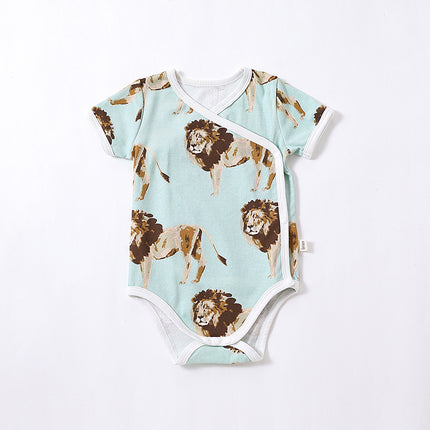 Newborn Jumpsuit Short-sleeved Baby Cotton Thin Romper Triangle Bodysuit