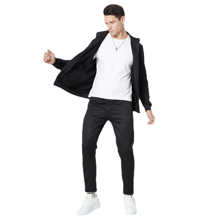 Wholesale Men's Fall Winter Sports Casual Cardigan Jacket Pants Two-piece Set