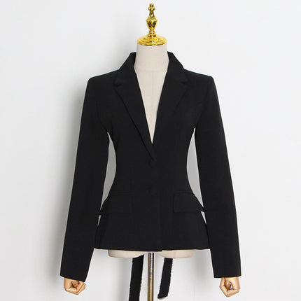 Wholesale Women's Spring V-neck Cross-body Slim-fitting Blazer