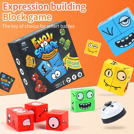 Wholesale Children's Wooden Face-changing Rubik's Cube Building Blocks Matching Board Game Toys