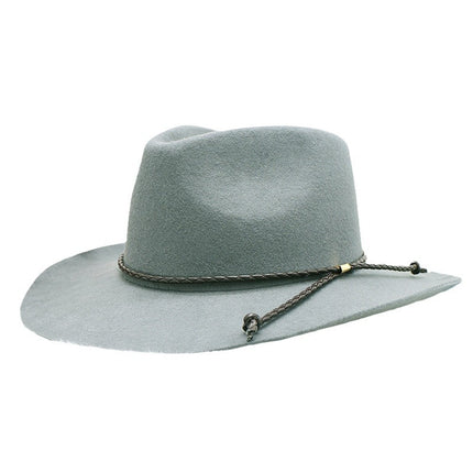 Wholesale Men's Autumn and Winter Woolen Cowboy Hat Bow Jazz Hat 