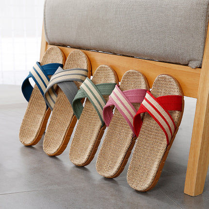 Wholesale Summer Hemp and Linen Household Slippers 