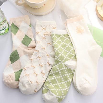 Wholesale Women's Spring and Autumn Cotton Cute Mid-calf Socks