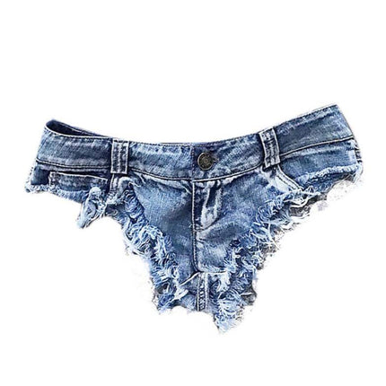 Women's Casual Plus Size Ultra Low Rise Short Denim Shorts