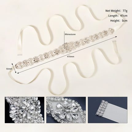 Bride Handmade Elegant Luxurious Rhinestone Wedding Dress Waist Chain Decoration