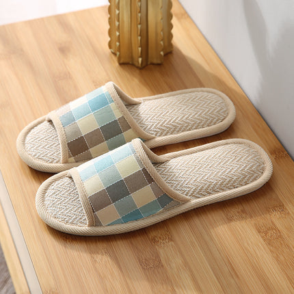 Women's Spring Summer Household Non-slip Cotton and Linen Soft-soled Slippers 