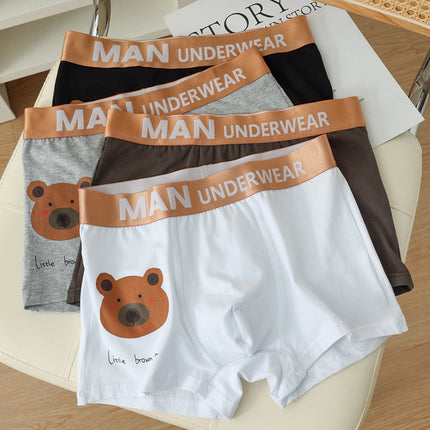 Men's Pure Cotton Mid-rise Breathable Loose Boxer Briefs Underwear