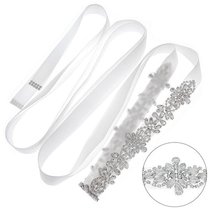 Bridal Wedding Dress Accessories Luxurious Rhinestone Patched Belt