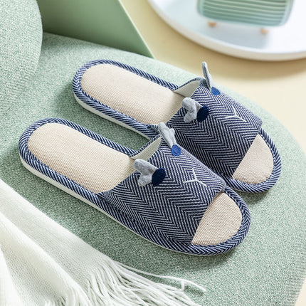 Wholesale Spring  Autumn Home Thick-soled Anti-slip Linen Slippers 