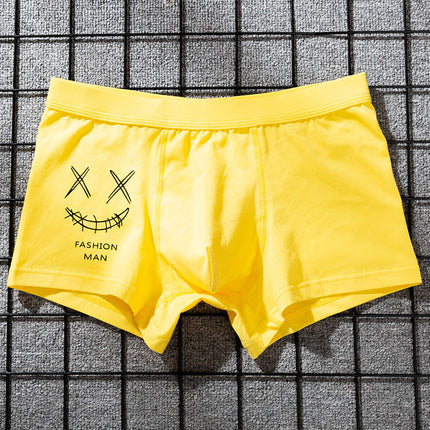 Men's Pure Cotton Boxer Briefs Breathable Cartoon Cute Underwear