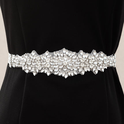 Luxurious Rhinestone Flower Bridal Belt Wedding Dress Accessories Girdle