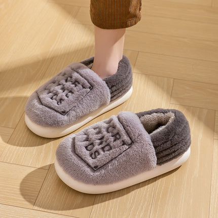 Wholesale Women's/Men's Winter Indoor Thick-soled Warm Plush Slippers 