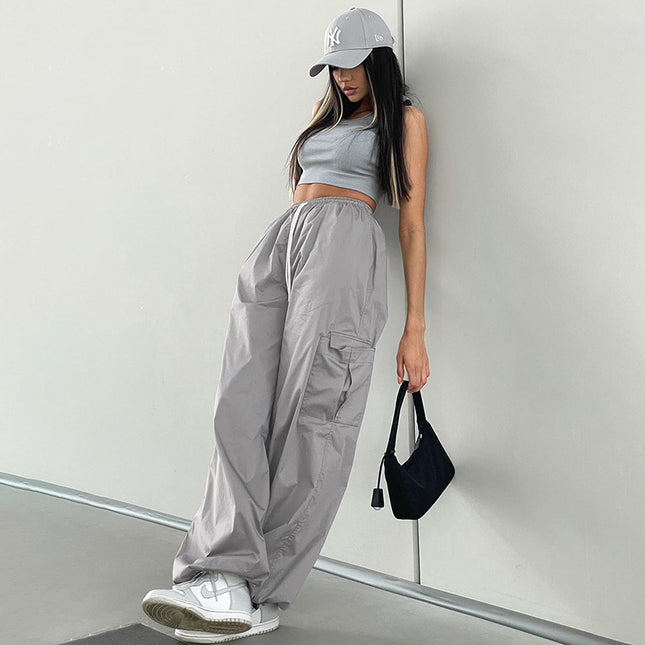 Wholesale Ladies Pocket Cargo Pants Summer Fashion Women's Loose Sweatpants