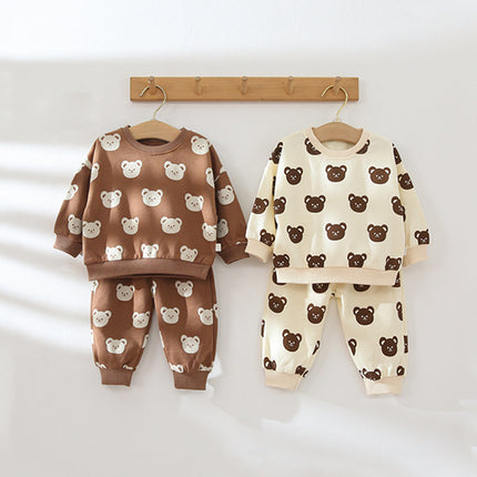 Baby Spring Cotton Print Hoodies Joggers Two Piece Set