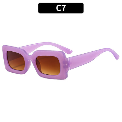Men and Women Square Sunglasses Jelly Color Trendy Sunglasses 
