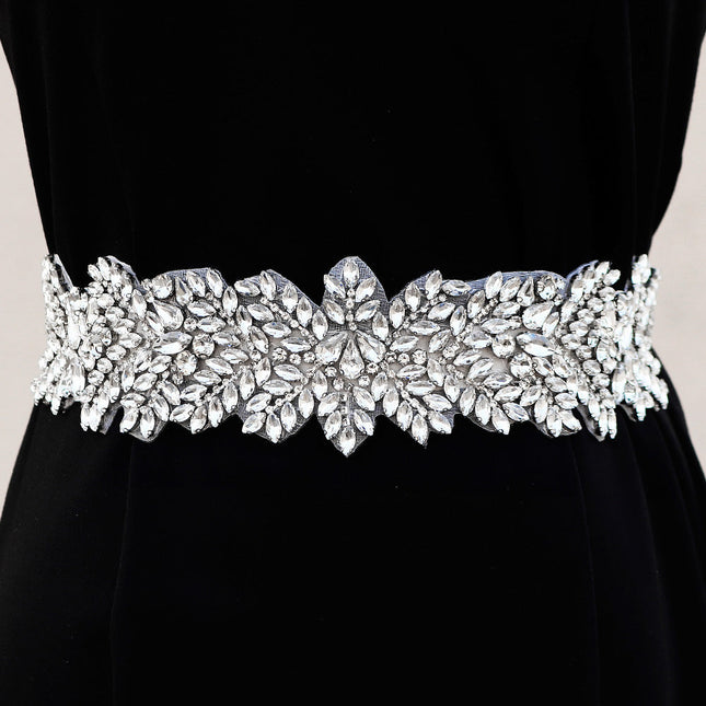 Party Dress Accessories Luxury Rhinestone Bridal Girdle Hand Sewn Belt