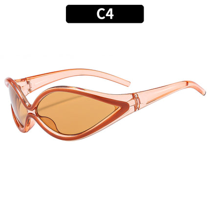 Women's Cat-eye All-in-one Retro Fashion Sunglasses with Concave Shape for Travel and Vacation