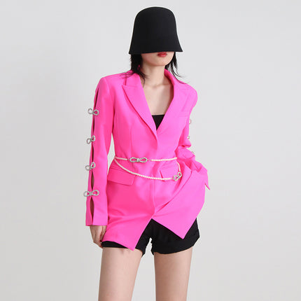 Wholesale Women's Spring and Autumn Bow Fashion Long Blazer