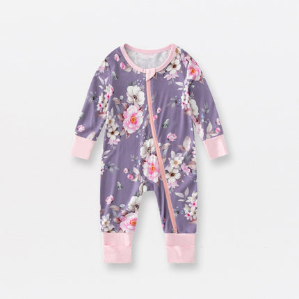 Baby Bamboo Fiber Printed Jumpsuits Babygrow