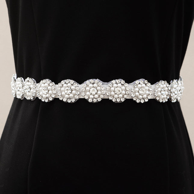 Wedding Pearl Waist Jewelry Elegant Luxurious Rhinestone Wedding Waist Chain Sunflower Bridal Belt