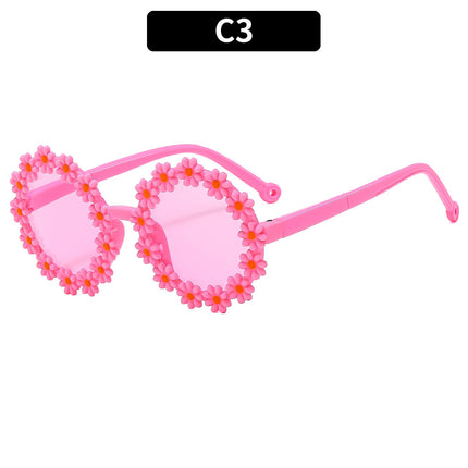 Children's Fun Sunflower Round Frame Trend Cute Party Vacation Leisure Sunscreen Sunglasses