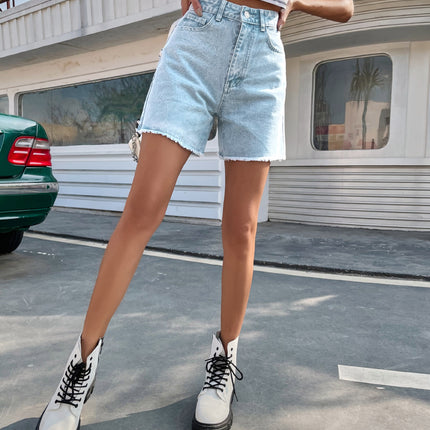 Women's Casual High-waisted Loose Denim Shorts