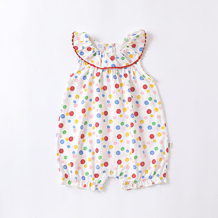 Infants Summer Floral Bodysuit Baby Cotton Thin Sleeveless Romper