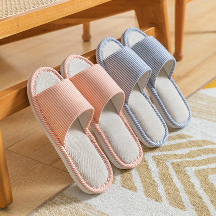 Women's Spring Summer Household Non-slip Cotton and Linen Soft-soled Slippers