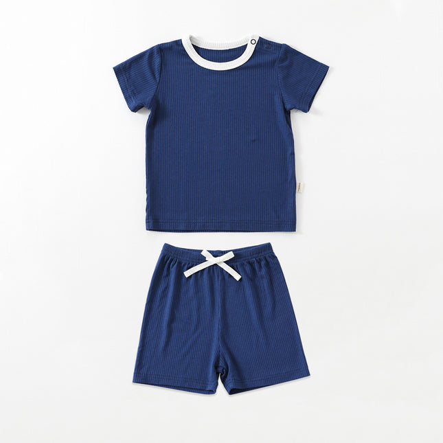 Wholesale Infant Baby Pit Cotton Short Sleeve Shorts Two-piece Set