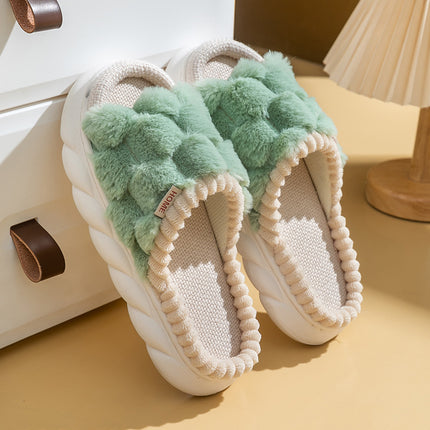 Wholesale Women's Spring Autumn Home Thick-soled Non-slip Linen Slippers