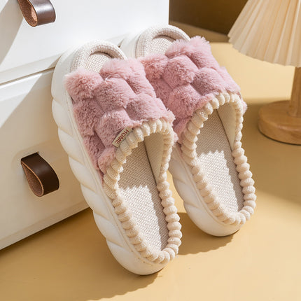 Wholesale Women's Spring Autumn Home Thick-soled Non-slip Linen Slippers 