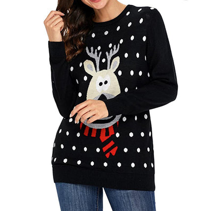 Wholesale Women's Winter Base Sweater Round Neck Pullover Christmas Sweater
