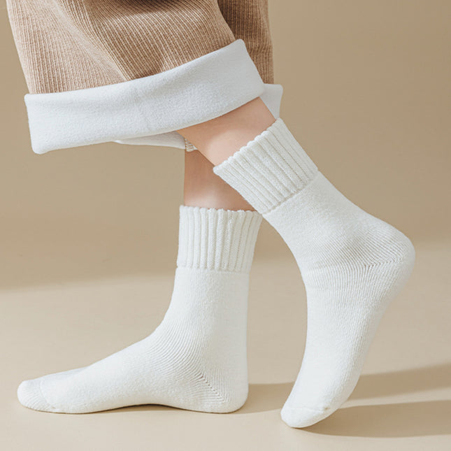 Wholesale Women's Autumn Winter Mid-calf Brushed Thickened Fleece Floor Socks