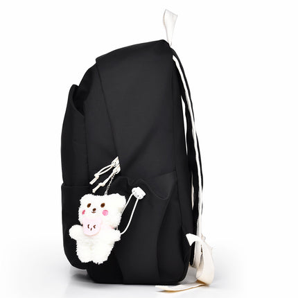 Men's and Women's Casual Backpacks with Cute Pendants for Students Large Capacity Backpacks