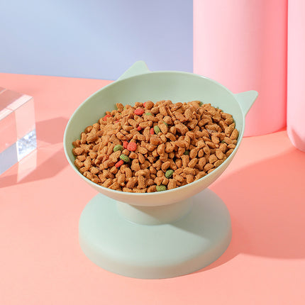 Wholesale Tall Bowl Slant Mouth Food Bowl Anti-knock Over Feeding Cat Plastic Bowl