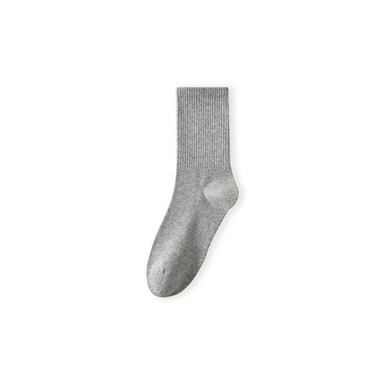 Men's Fall Winter Solid Color Antibacterial Deodorant Cotton Mid-calf Socks